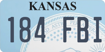 KS license plate 184FBI