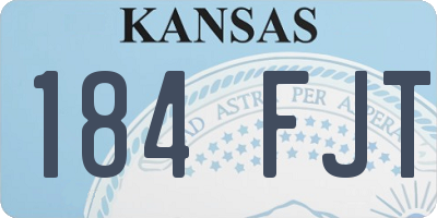 KS license plate 184FJT