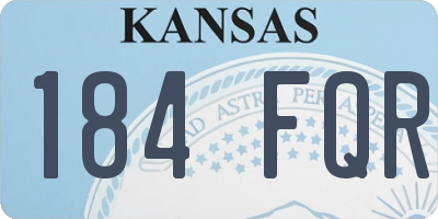 KS license plate 184FQR