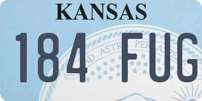 KS license plate 184FUG