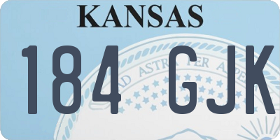 KS license plate 184GJK