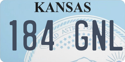 KS license plate 184GNL