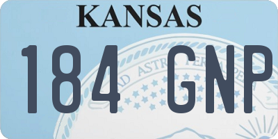 KS license plate 184GNP