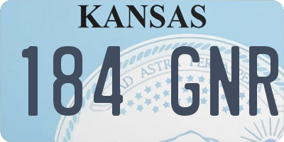 KS license plate 184GNR