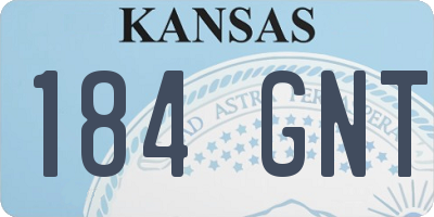 KS license plate 184GNT