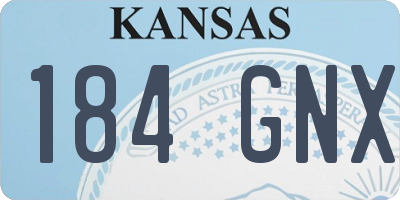 KS license plate 184GNX
