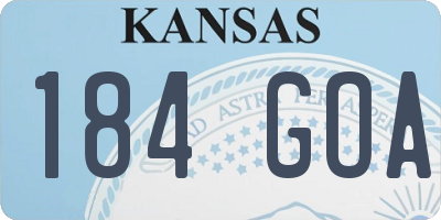 KS license plate 184GOA