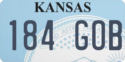 KS license plate 184GOB