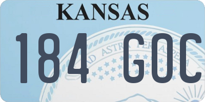 KS license plate 184GOC