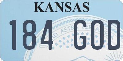 KS license plate 184GOD