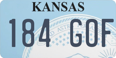 KS license plate 184GOF