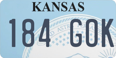 KS license plate 184GOK