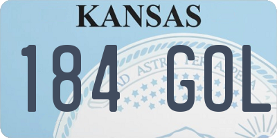 KS license plate 184GOL