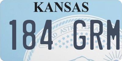 KS license plate 184GRM