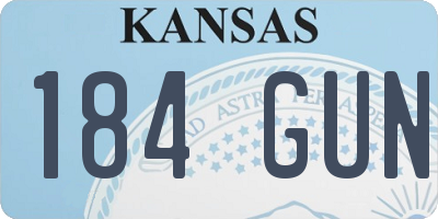 KS license plate 184GUN