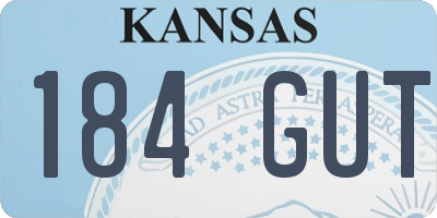 KS license plate 184GUT