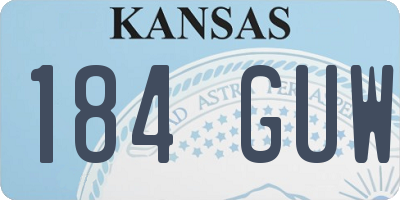 KS license plate 184GUW