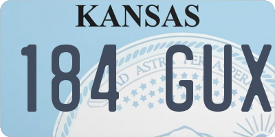 KS license plate 184GUX