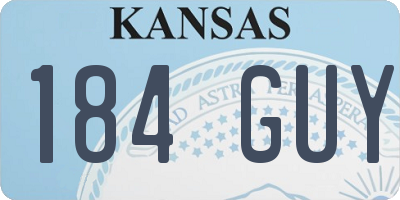 KS license plate 184GUY