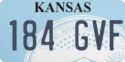 KS license plate 184GVF
