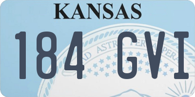 KS license plate 184GVI