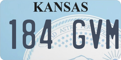 KS license plate 184GVM