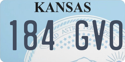 KS license plate 184GVO