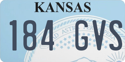 KS license plate 184GVS