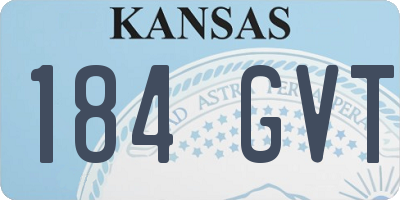 KS license plate 184GVT