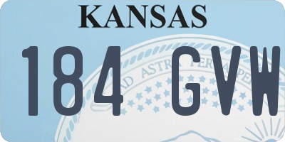 KS license plate 184GVW