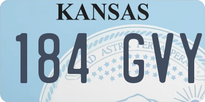 KS license plate 184GVY