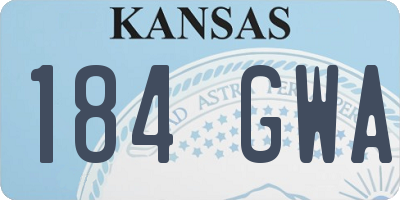KS license plate 184GWA