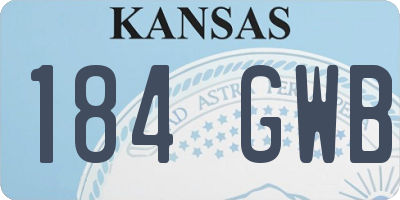 KS license plate 184GWB