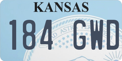 KS license plate 184GWD