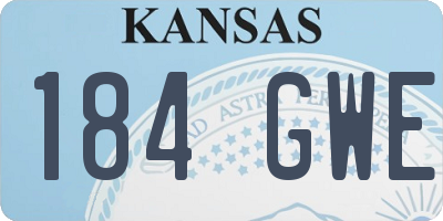 KS license plate 184GWE