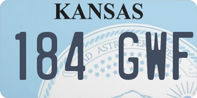 KS license plate 184GWF