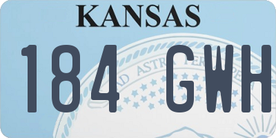 KS license plate 184GWH