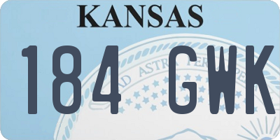 KS license plate 184GWK