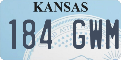 KS license plate 184GWM