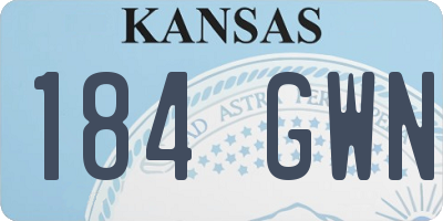 KS license plate 184GWN