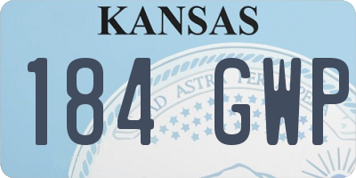 KS license plate 184GWP