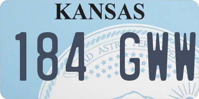 KS license plate 184GWW