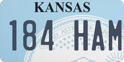 KS license plate 184HAM
