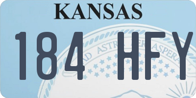 KS license plate 184HFY