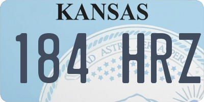 KS license plate 184HRZ