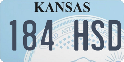 KS license plate 184HSD