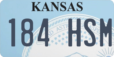 KS license plate 184HSM