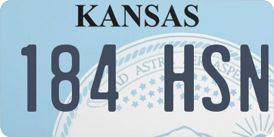 KS license plate 184HSN