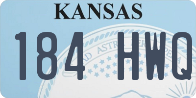 KS license plate 184HWQ