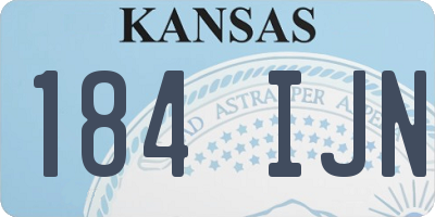 KS license plate 184IJN